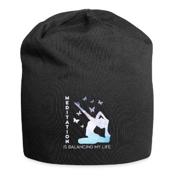 Meditation balanciert mein Leben aus - Jersey-Beanie - Schwarz - Vorne