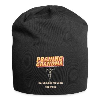 Grand-mère en prière - Betende Oma - Bonnet en jersey - noir - Devant