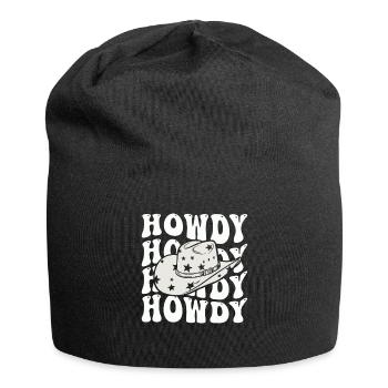 Western Country Texas Cowboyhut - Jersey-Beanie - Schwarz - Vorne