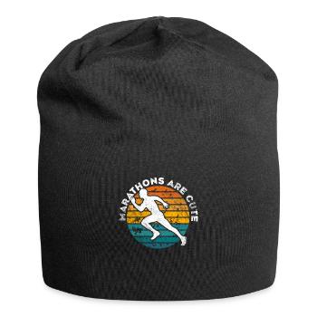 Les marathons sont des ultramarathons mignons - Bonnet en jersey - noir - Devant