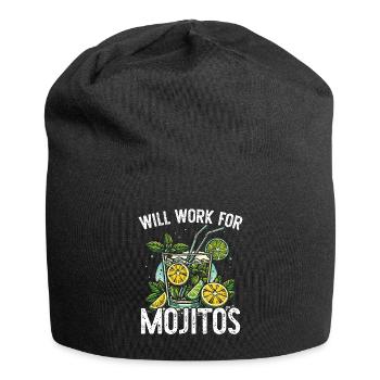 Will work for Mojitos - Jersey Beanie - black - Front