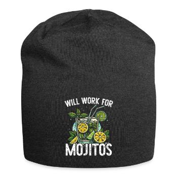 Will work for Mojitos - Jersey Beanie - charcoal grey - Front