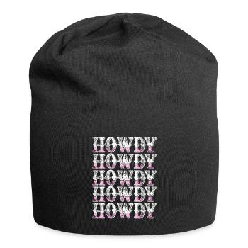 Western Country Texas Cowboyhut - Jersey-Beanie - Schwarz - Vorne