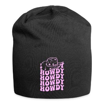 Western Country Texas Cowboyhut - Jersey-Beanie - Schwarz - Vorne
