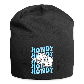 Western Country Texas Cowboyhut - Jersey-Beanie - Schwarz - Vorne