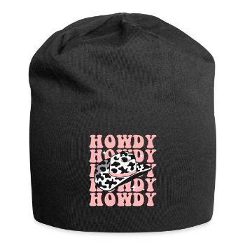 Western Country Texas Cowboyhut - Jersey-Beanie - Schwarz - Vorne
