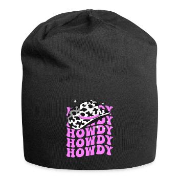 Western Country Texas Cowboyhut - Jersey-Beanie - Schwarz - Vorne