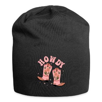Western Country Texas Cowboyhut - Jersey-Beanie - Schwarz - Vorne