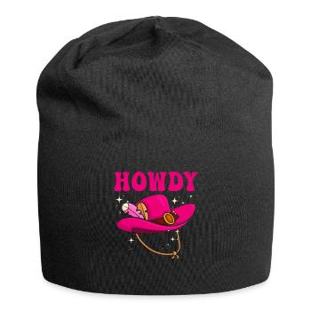 Western Country Texas Cowboyhut - Jersey-Beanie - Schwarz - Vorne