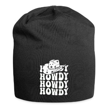 Western Country Texas Cowboyhut - Jersey-Beanie - Schwarz - Vorne