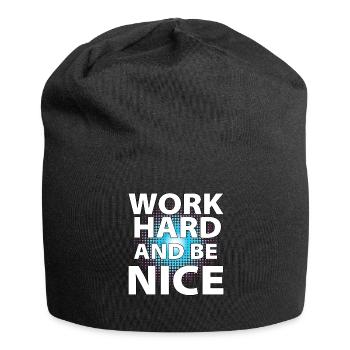 Work hard and be nice - Jersey-Beanie - Schwarz - Vorne