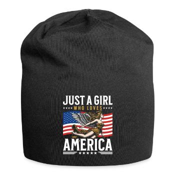 Girl America Independence 4th of July - Jersey Beanie - black - Front