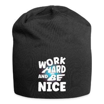 Work hard and be nice - Jersey-Beanie - Schwarz - Vorne