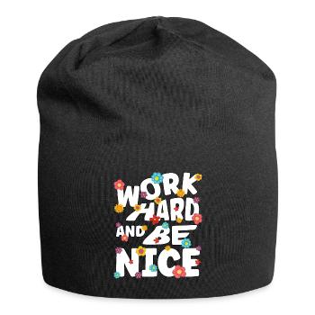 Work hard and be nice - Jersey-Beanie - Schwarz - Vorne
