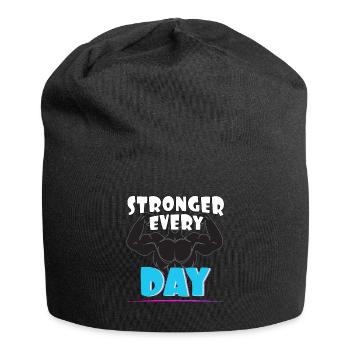 Stronger every day - Jersey Beanie - black - Front