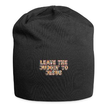 Überlassen Sie das Urteil Jesus - Jersey-Beanie - Schwarz - Vorne