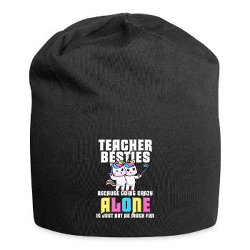 Teacher Besties Because Going Crazy - Jersey Beanie - black - Front