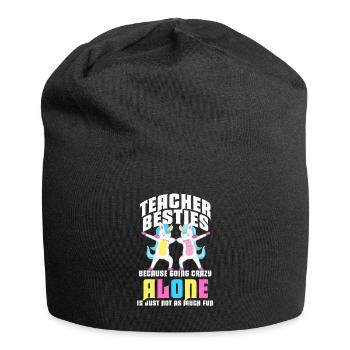 Teacher Besties Because Going Crazy - Jersey Beanie - black - Front