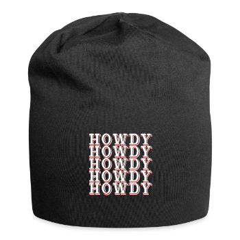 Western Country Texas Cowboyhut - Jersey-Beanie - Schwarz - Vorne