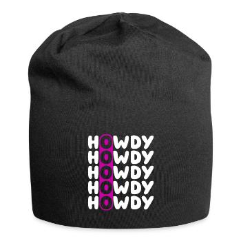 Western Country Texas Cowboyhut - Jersey-Beanie - Schwarz - Vorne