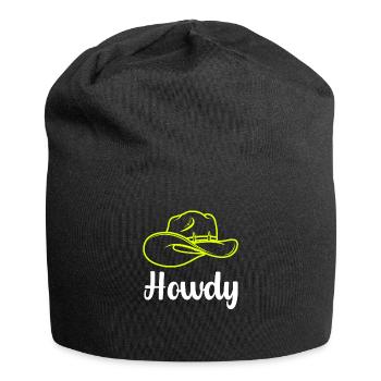 Western Country Texas Cowboyhut - Jersey-Beanie - Schwarz - Vorne
