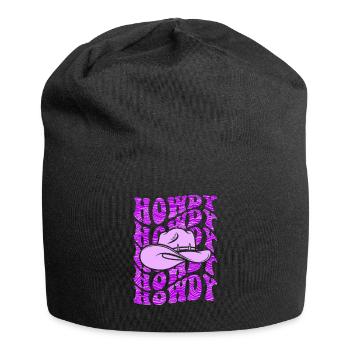 Western Country Texas Cowboyhut - Jersey-Beanie - Schwarz - Vorne