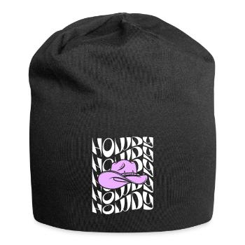 Western Country Texas Cowboyhut - Jersey-Beanie - Schwarz - Vorne