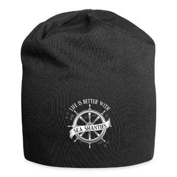 Sailor Meme Pirate Ship Ocean Sailing - Jersey Beanie - black - Front