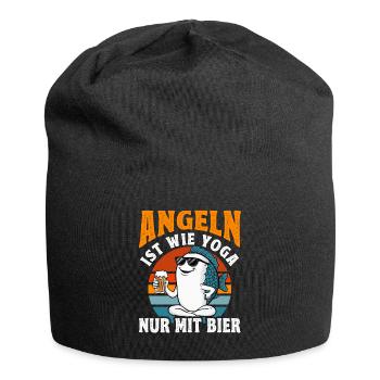 Drôle de pêcheur disant oui, je parle aux poissons - Bonnet en jersey - noir - Devant