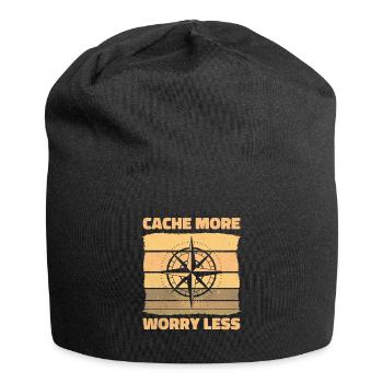 Caching, more worries, less geocaching fun - Jersey Beanie - black - Front