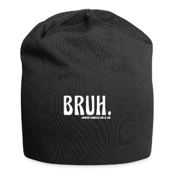 Retro Bruh früher als Schwiegersohn bekannt - Jersey-Beanie - Schwarz - Vorne
