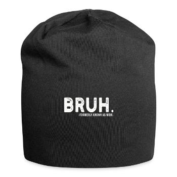 Bruh, früher bekannt als Mama - Jersey-Beanie - Schwarz - Vorne