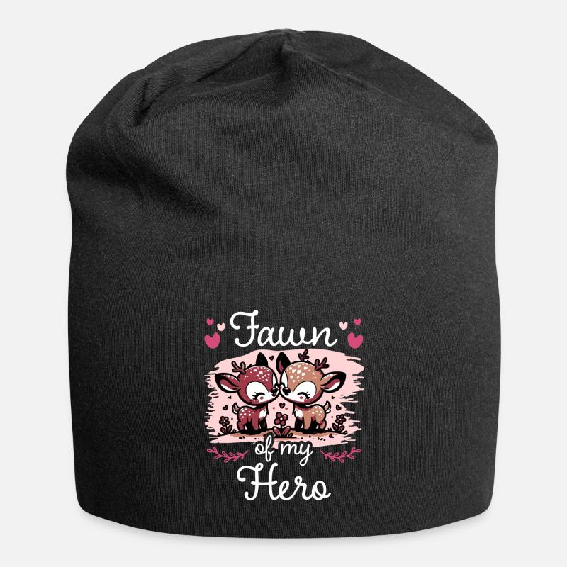 Faon Amour Idée Romantique Couple - Bonnet en jersey - noir