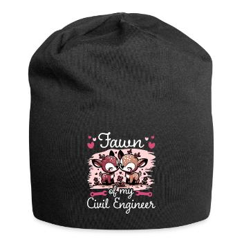 Faon Amour Couple Ingénieur Génie Civil - Bonnet en jersey - noir - Devant