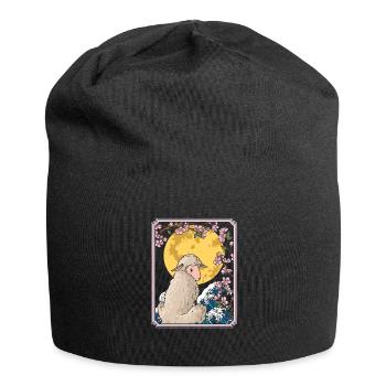 Schaf Japan Cherry Blossom Moon - Jersey-Beanie - Schwarz - Vorne