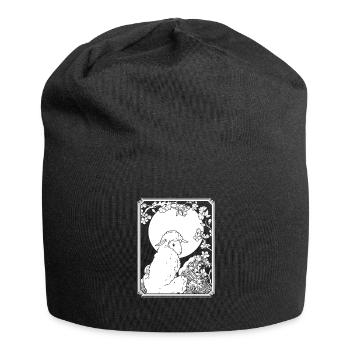 Schaf Japan Cherry Blossom Moon - Jersey-Beanie - Schwarz - Vorne