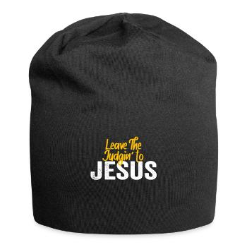 Überlassen Sie das Urteil Jesus - Jersey-Beanie - Schwarz - Vorne