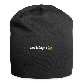 Überlassen Sie das Urteil Jesus - Jersey-Beanie - Schwarz - Vorne