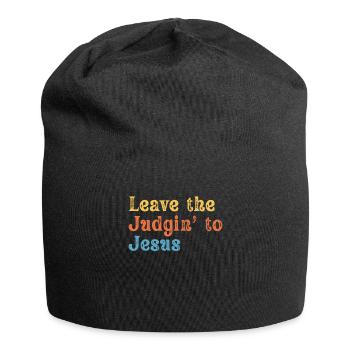 Überlassen Sie das Urteil Jesus - Jersey-Beanie - Schwarz - Vorne