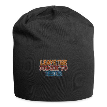 Überlassen Sie das Urteil Jesus - Jersey-Beanie - Schwarz - Vorne