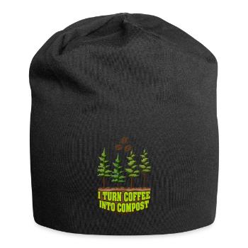 Ich verwandle Kaffee in Kompost Blue Planet - Jersey-Beanie - Schwarz - Vorne