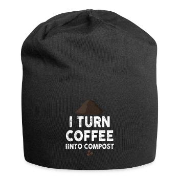 Ich verwandle Kaffee in Kompost Blue Planet - Jersey-Beanie - Schwarz - Vorne