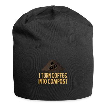 I Turn Coffee Into Compost Blue Planet - Jersey Beanie - black - Front