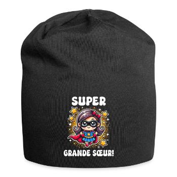 Super Grande Soeur Annonce Grossesse - Bonnet en jersey - noir - Devant