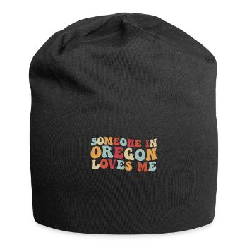 Quelqu’un dans l’Oregon m’aime - Bonnet en jersey - noir - Devant