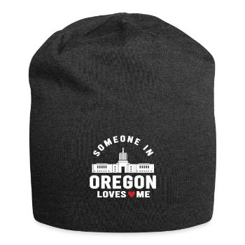 Quelqu’un dans l’Oregon m’aime - Bonnet en jersey - charbon - Devant