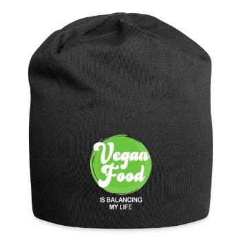 Veganes Essen bringt mein Leben in Einklang - Jersey-Beanie - Schwarz - Vorne