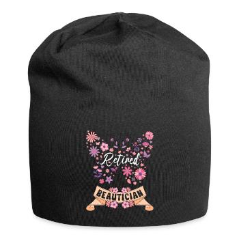 Retired Female Beautician Retirement - Jersey Beanie - black - Front