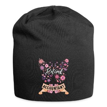 Retired Female Accountant Retirement - Jersey Beanie - black - Front