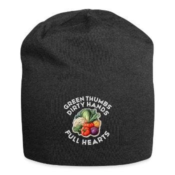 Green Thumbs Dirty Hands Full Hearts - Jersey Beanie - charcoal grey - Front